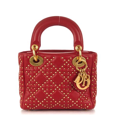 lady dior red lambskin|dior leather handbags.